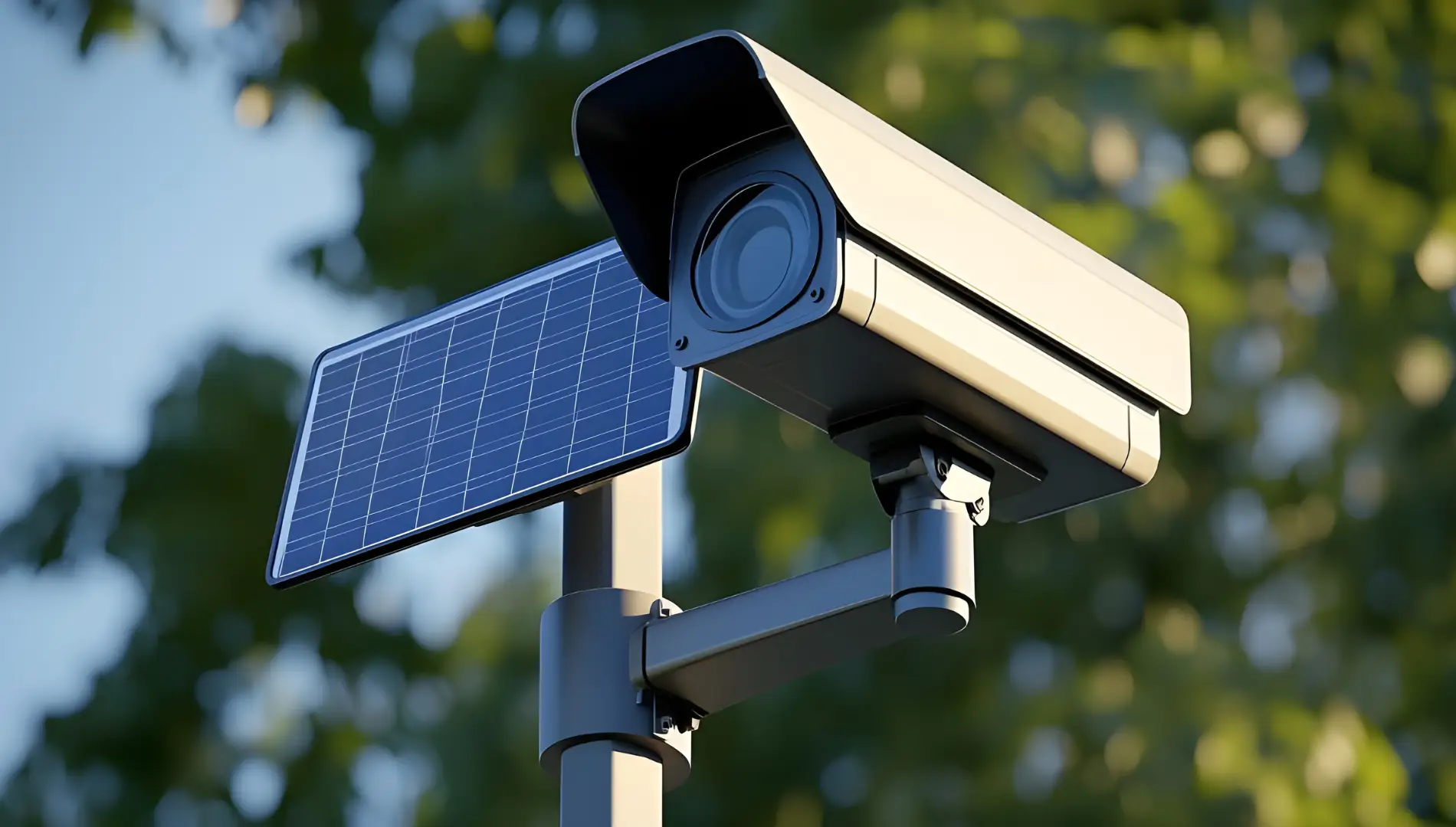 A solar-powered security camera