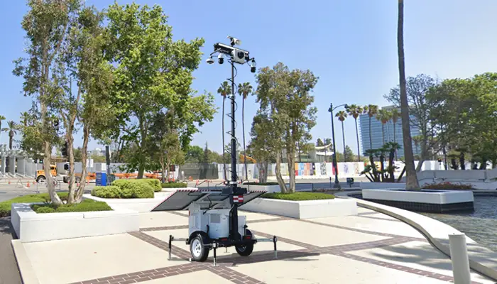 Security Surveillance Trailer in a park