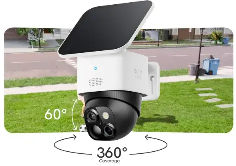 Solar-Powered 360° Security Camera Installation Services | American Security Force Solar-powered 360-degree outdoor security camera with wide-angle coverage installed for residential surveillance by American Security Force